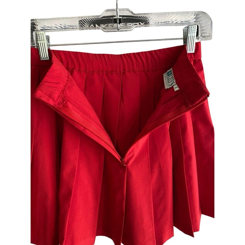 Lilly's of Beverly Hills Skirt Womens 8 Red Pleated Tennis Golf Mini Made in USA - Picture 4 of 6